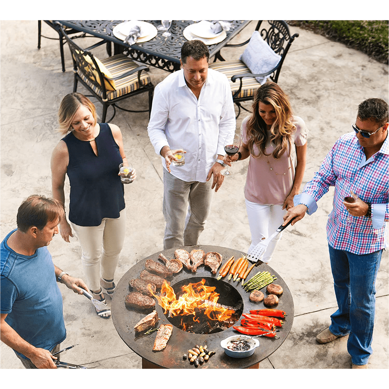 Arteflame Classic 40" Grill - Tall Round Base - Fire Pit Stock