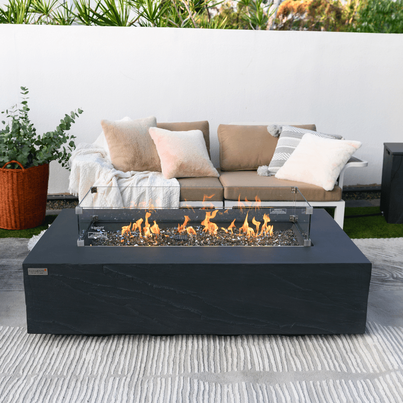 Elementi Plus - Cape Town Rectangular Concrete Fire Pit Table - OFG410SL - Fire Pit Stock