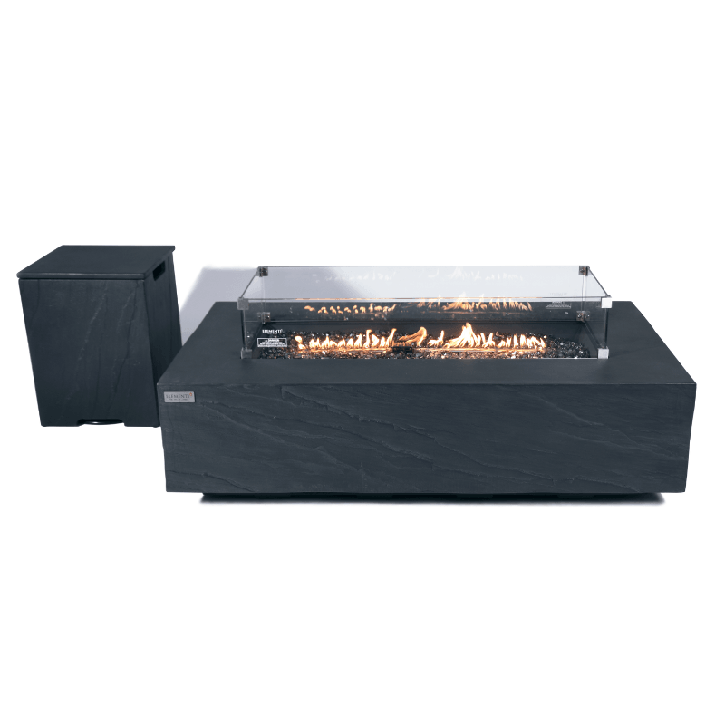 Elementi Plus - Cape Town Rectangular Concrete Fire Pit Table - OFG410SL - Fire Pit Stock