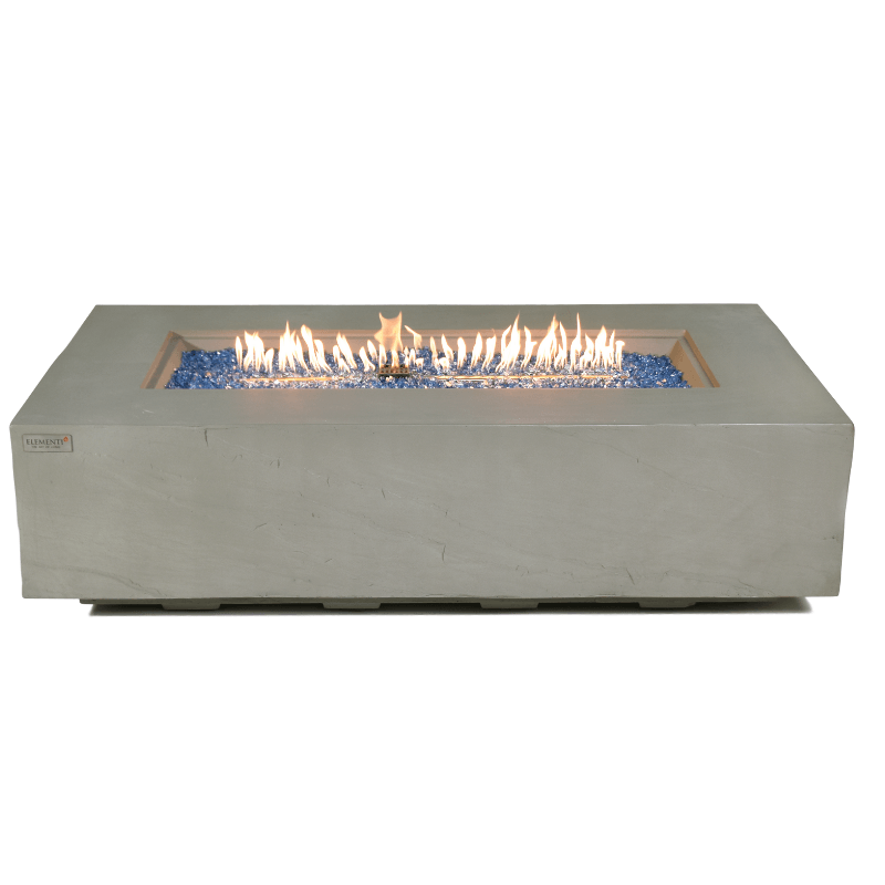 Elementi Plus - Meteora Rectangular Concrete Fire Pit Table - OFG410SG - Fire Pit Stock