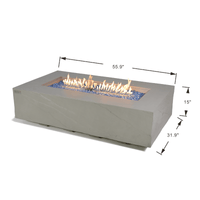 Thumbnail for Elementi Plus - Meteora Rectangular Concrete Fire Pit Table - OFG410SG - Fire Pit Stock