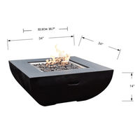 Thumbnail for Modeno - Aurora Concrete Square Fire Pit Table OFG114 - Fire Pit Stock