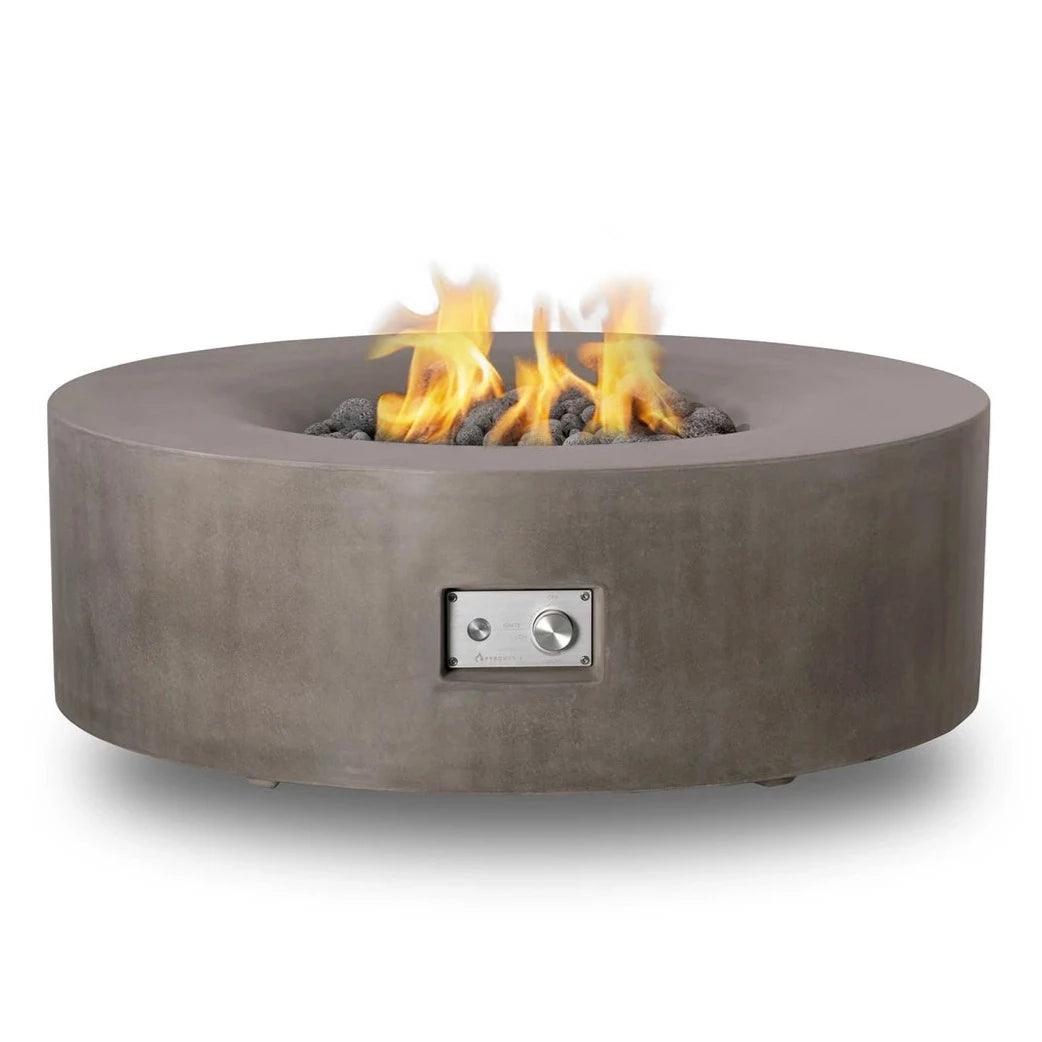 PyroMania Fire - Avalon Round Concrete Fire Pit Table - Fire Pit Stock