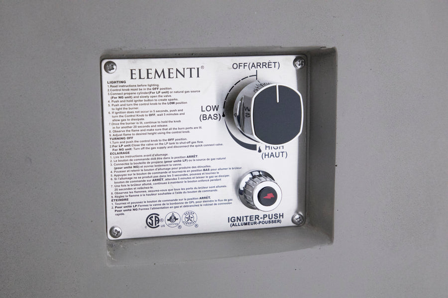 Elementi - Pacaya Round Concreate Fire Pit Table, Hidden Propane Storage OFG311