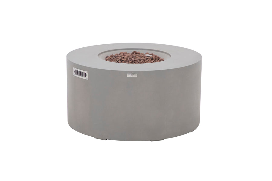 Elementi - Pacaya Round Concreate Fire Pit Table, Hidden Propane Storage OFG311