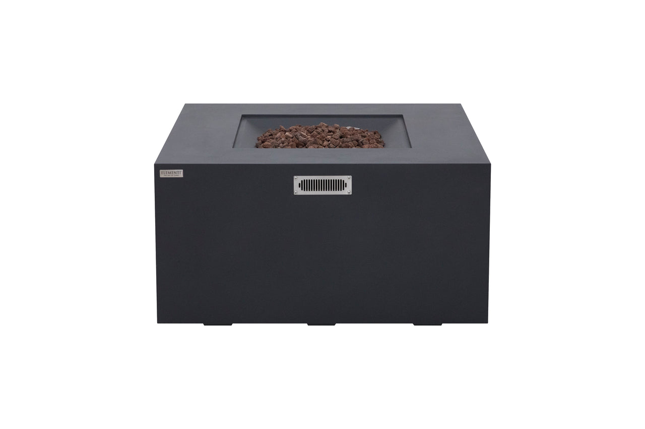 Elementi - Rocky Square Concrete Fire Pit Table, Hidden Propane Storage OFG310