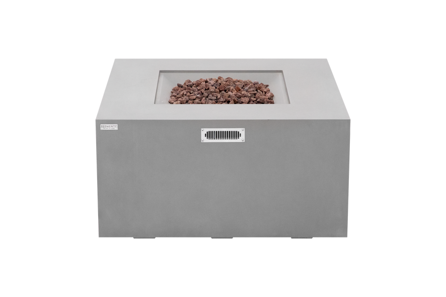 Elementi - Rocky Square Concrete Fire Pit Table, Hidden Propane Storage OFG310