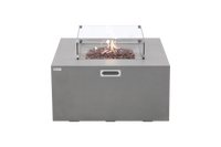 Thumbnail for Elementi - Rocky Square Concrete Fire Pit Table, Hidden Propane Storage OFG310