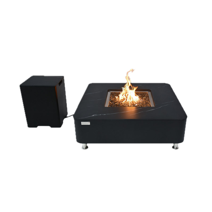 Elementi Plus - Copenhagen 42” Square Porcelain Top Fire Table OFP101BB