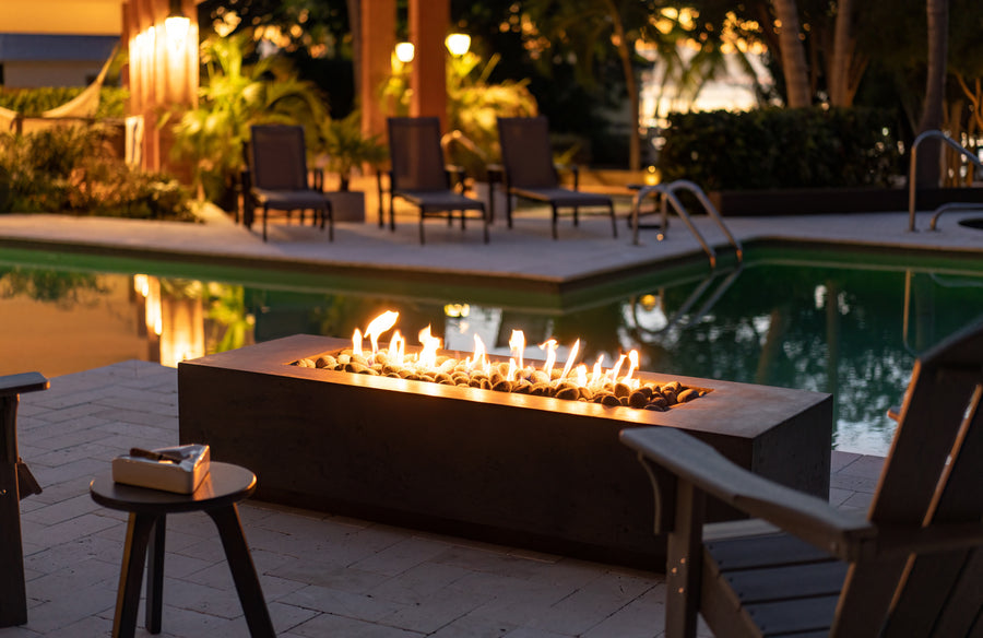 Prism Hardscapes - Tavola Series 72 Narrow Rectangular Concrete Fire Pit Table