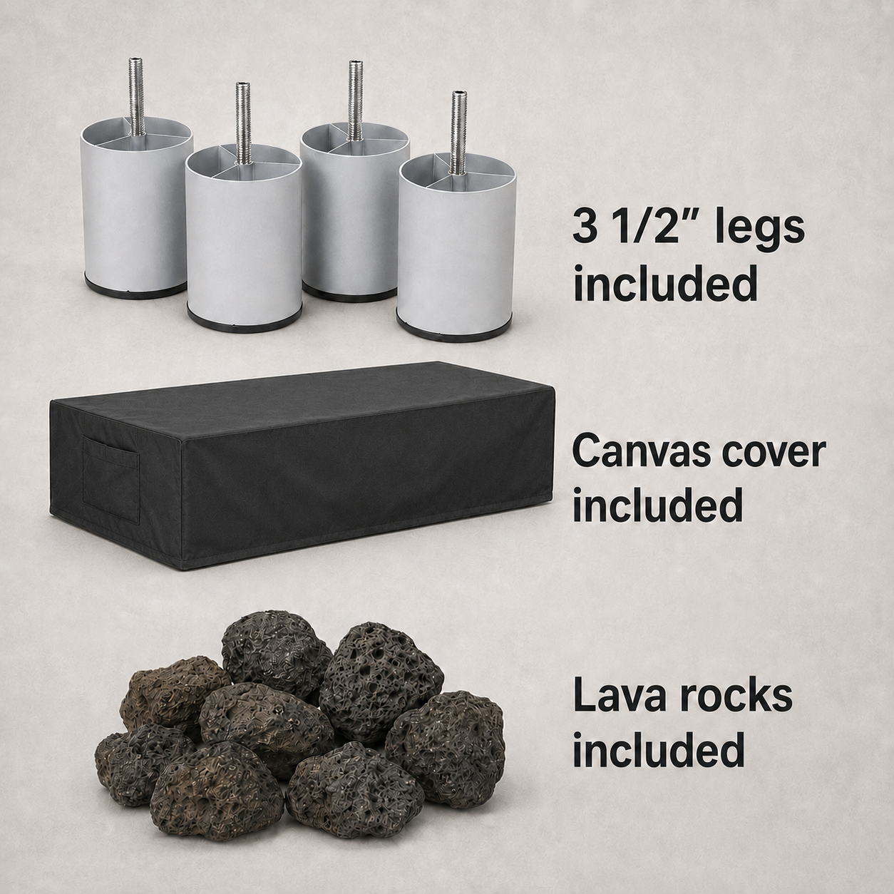 PyroMania Fire - Alchemy Rectangle Concrete Fire Pit Table