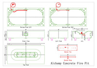 Thumbnail for PyroMania Fire - Alchemy Rectangle Concrete Fire Pit Table