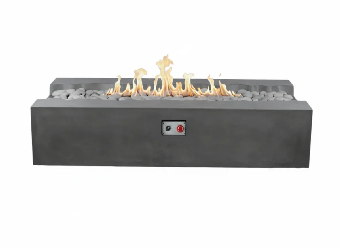 PyroMania Fire - Arroyo Rectangle Concrete Fire Pit Table