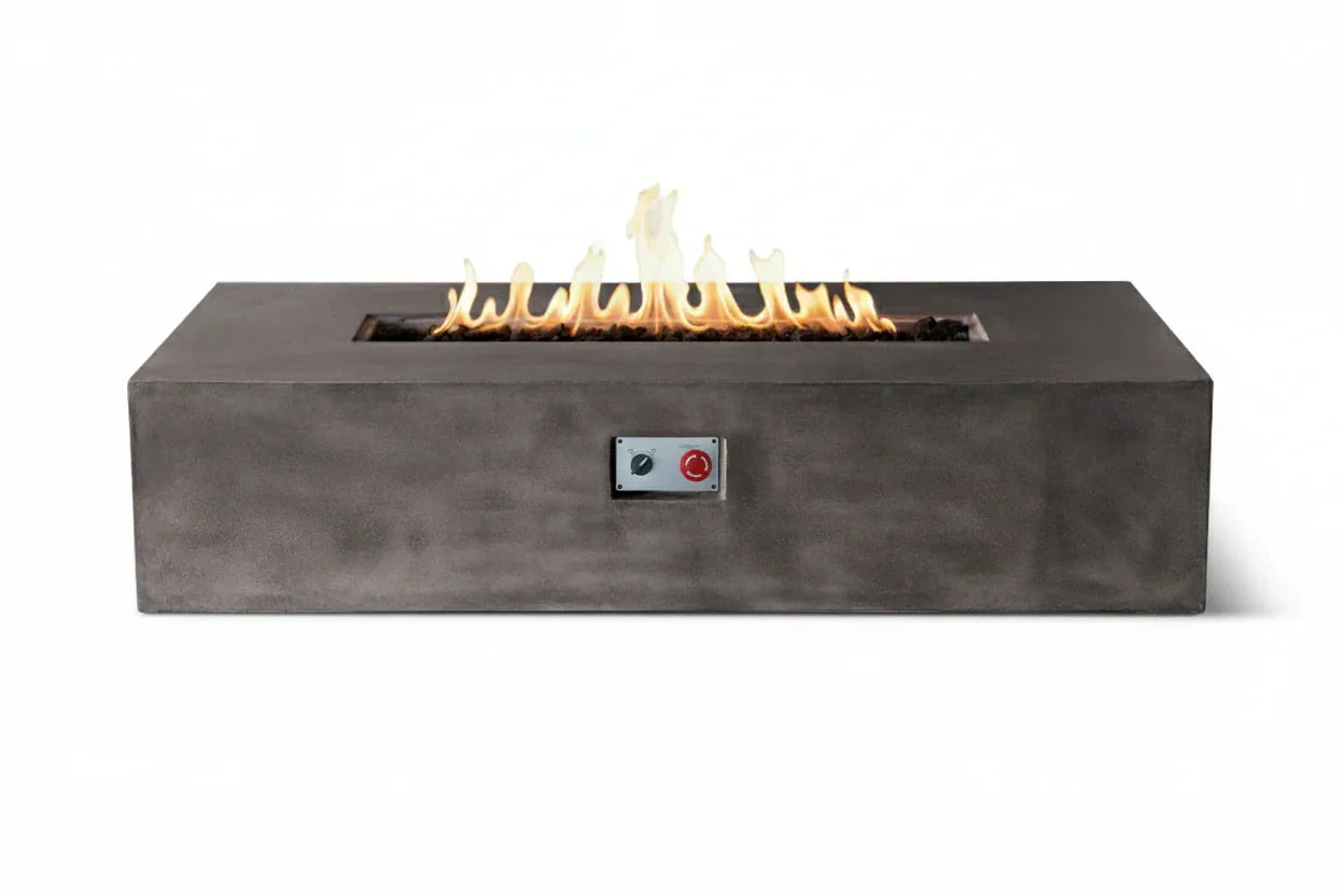PyroMania Fire - Brut 60 Rectangle Concrete Fire Pit Table