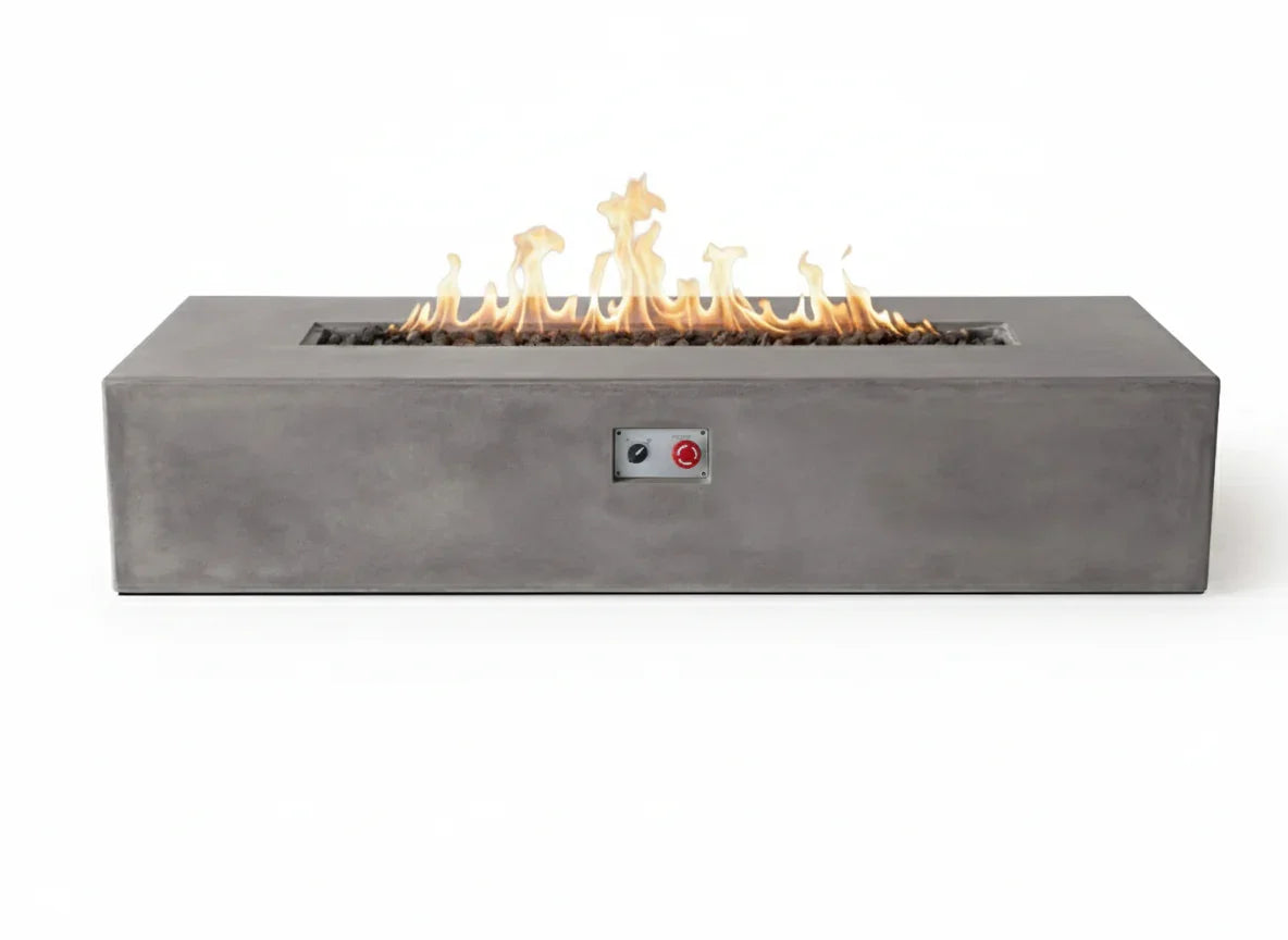 PyroMania Fire - Brut 72 Rectangle Concrete Fire Pit Table