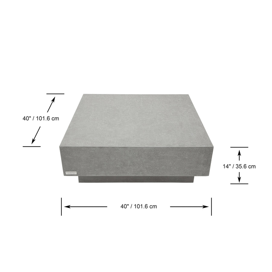 Elementi Home - Tevere 40" Square Concrete Coffee Table FCG01