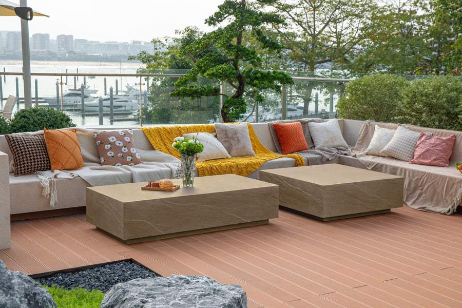 Elementi Home - Colorado 60" Rectangular Concrete Coffee Table FCG06