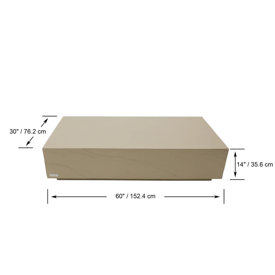 Elementi Home - Colorado 60" Rectangular Concrete Coffee Table FCG06
