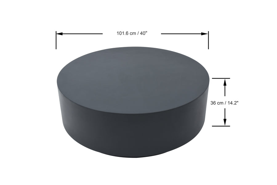 Elementi Home - Rome 40" Round Concrete Coffee Table FCG07