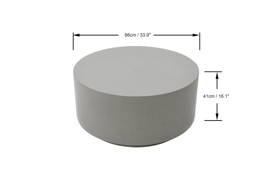 Elementi Home - Rome 34" Round Concrete Coffee Table FCG08