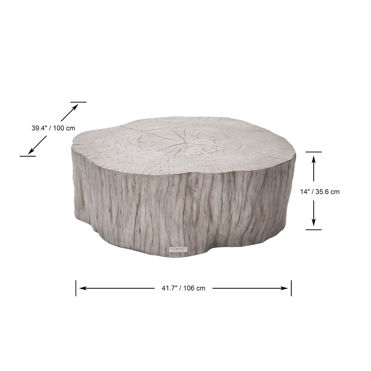 Elementi Home - Daintree 42" Stump Concrete Coffee Table FCG11