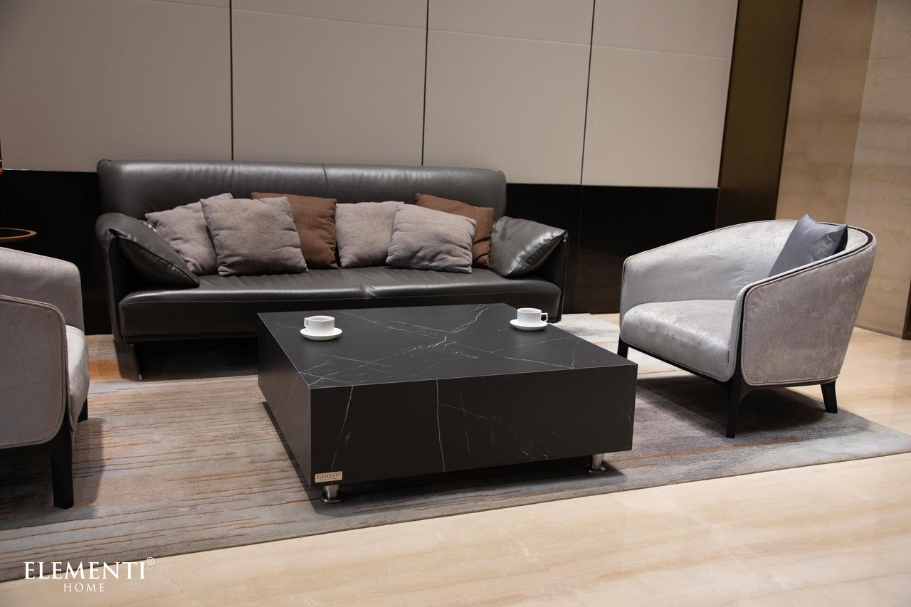 Elementi Home - Sofia 40" Square Porcelain Coffee Table FCP01-BB