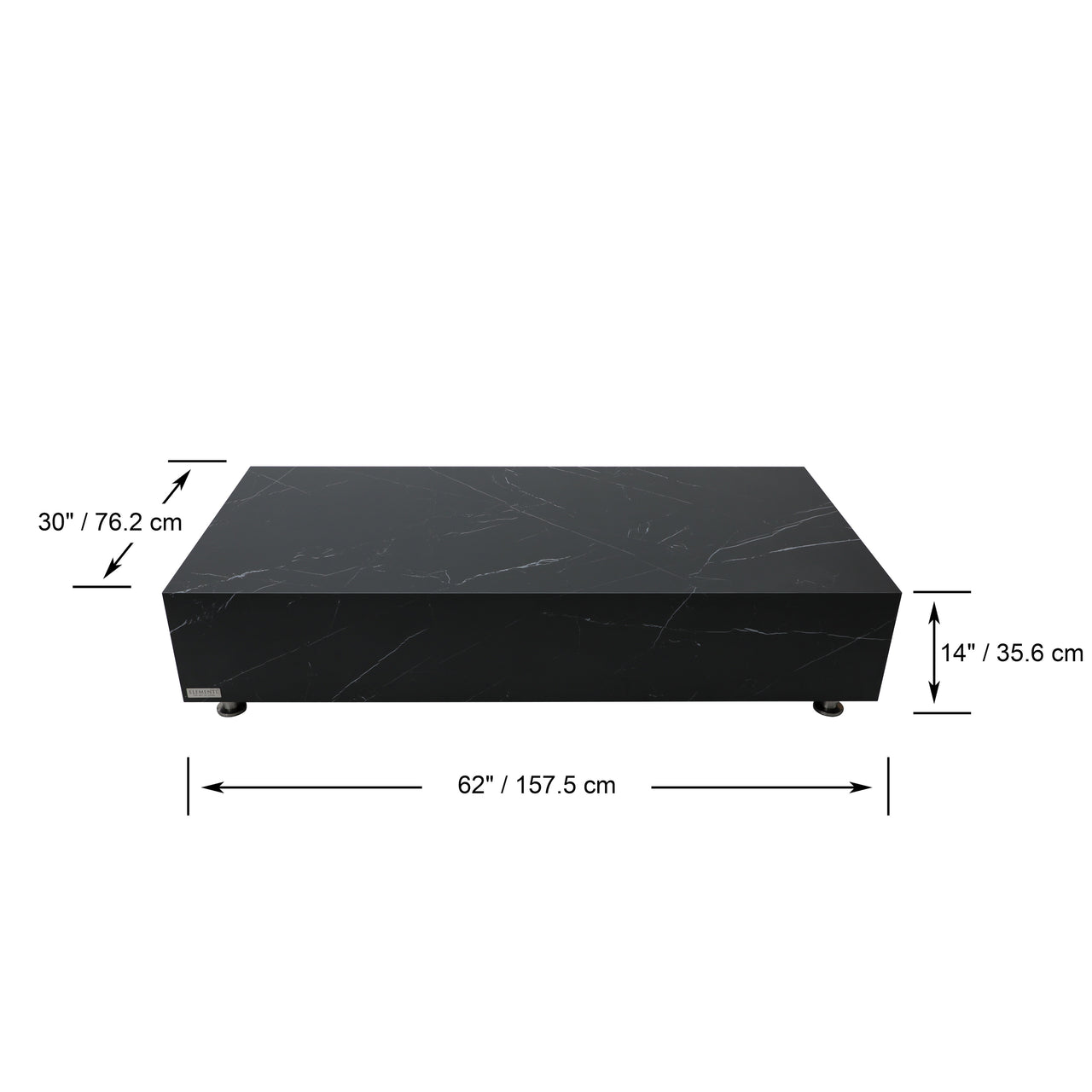 Elementi Home - Sofia 62" Rectangular Porcelain Coffee Table FCP02-BB