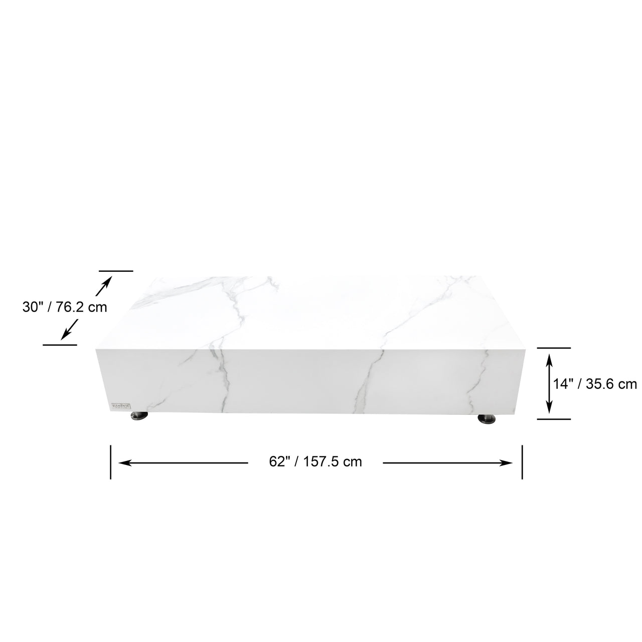 Elementi Home - Bianco 62" Rectangular Porcelain Coffee Table FCP02-BW