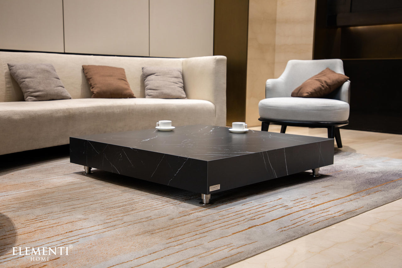 Elementi Home - Sofia 46" Square Porcelain Coffee Table FCP03-BB