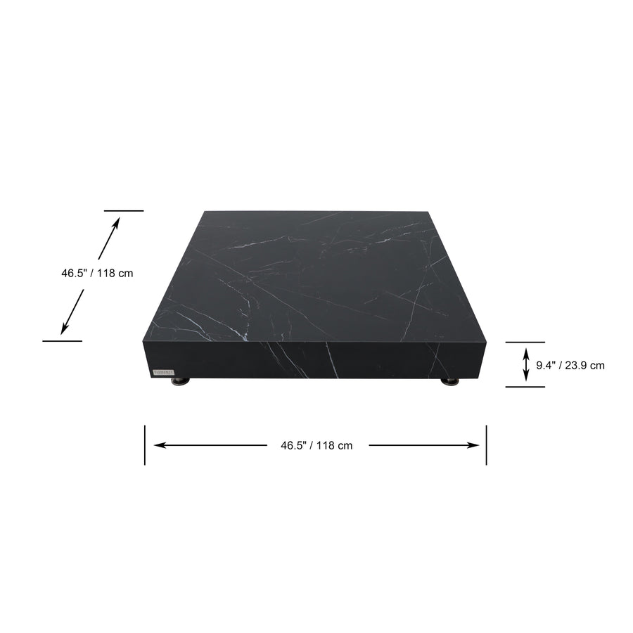 Elementi Home - Sofia 46" Square Porcelain Coffee Table FCP03-BB