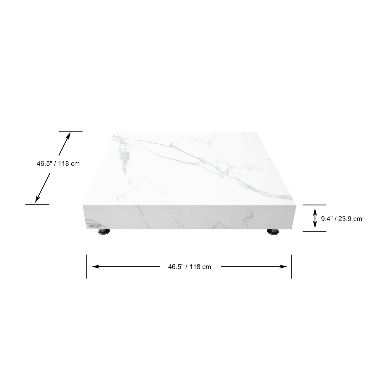 Elementi Home - Bianco 46" Square Porcelain Coffee Table FCP03-BW