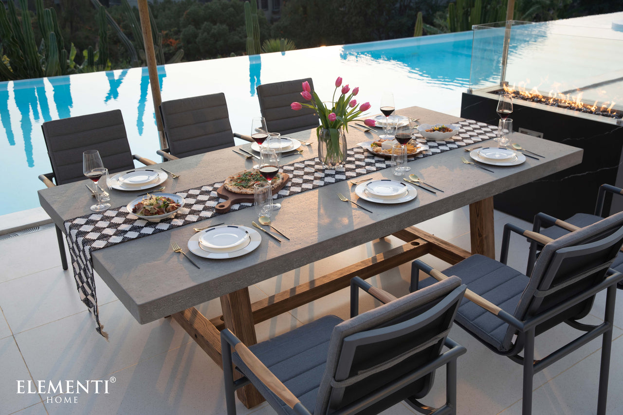 Elementi Home - Seine 94.5" Rectangular Concrete Dining Table FDM01-SG