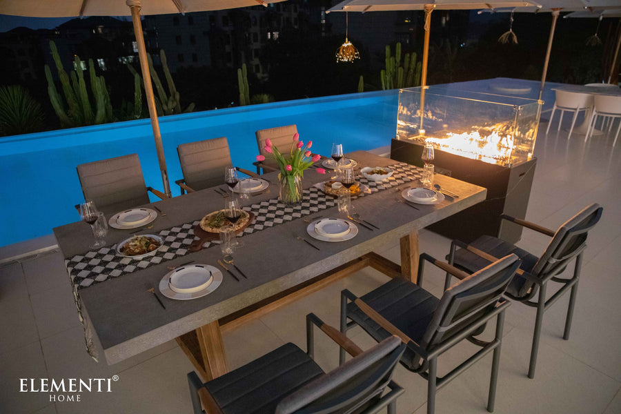 Elementi Home - Seine 94.5" Rectangular Concrete Dining Table FDM01-SG