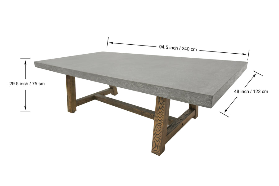 Elementi Home - Seine 94.5" Rectangular Concrete Dining Table FDM01-SG