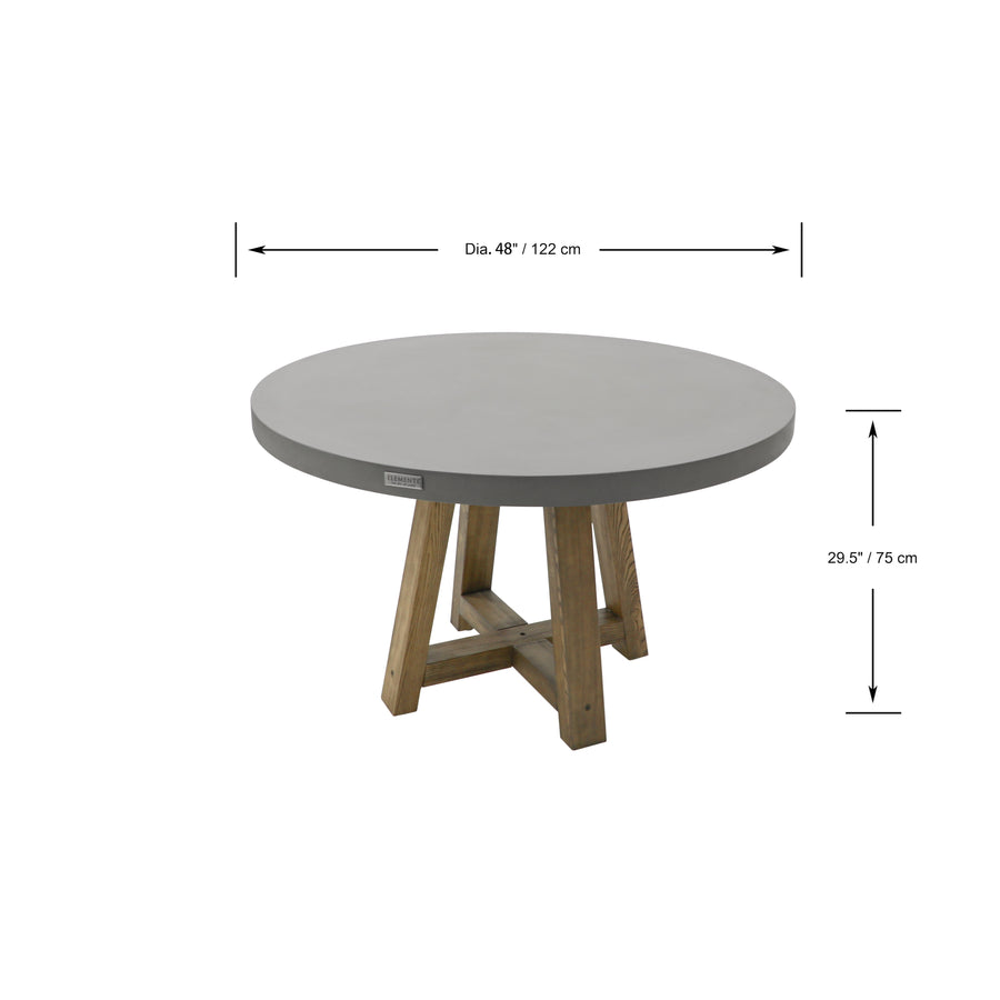 Elementi Home - Verona 48" Round Concrete Dining Table FDM02-SG