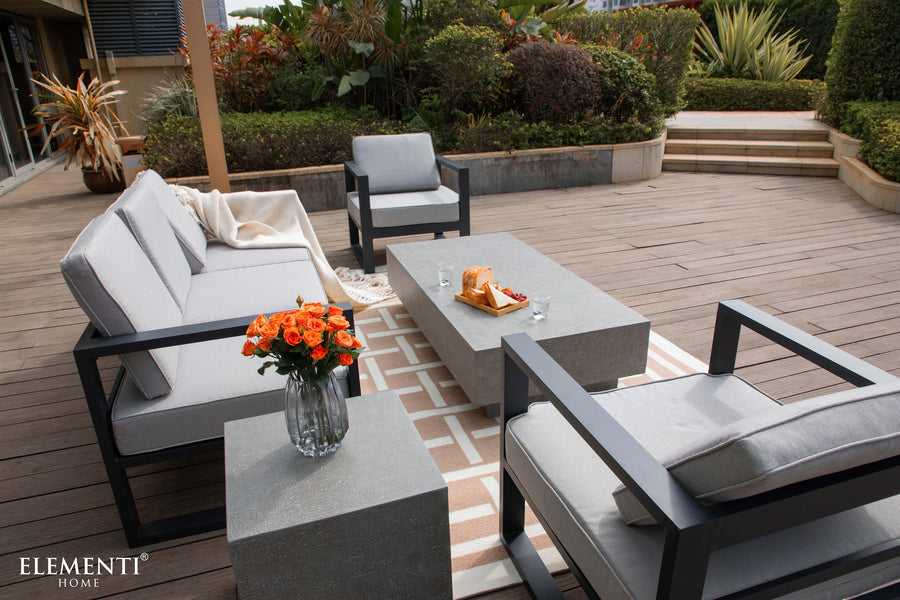 Elementi Home - Tevere 18" Square Concrete Side Table FEG01