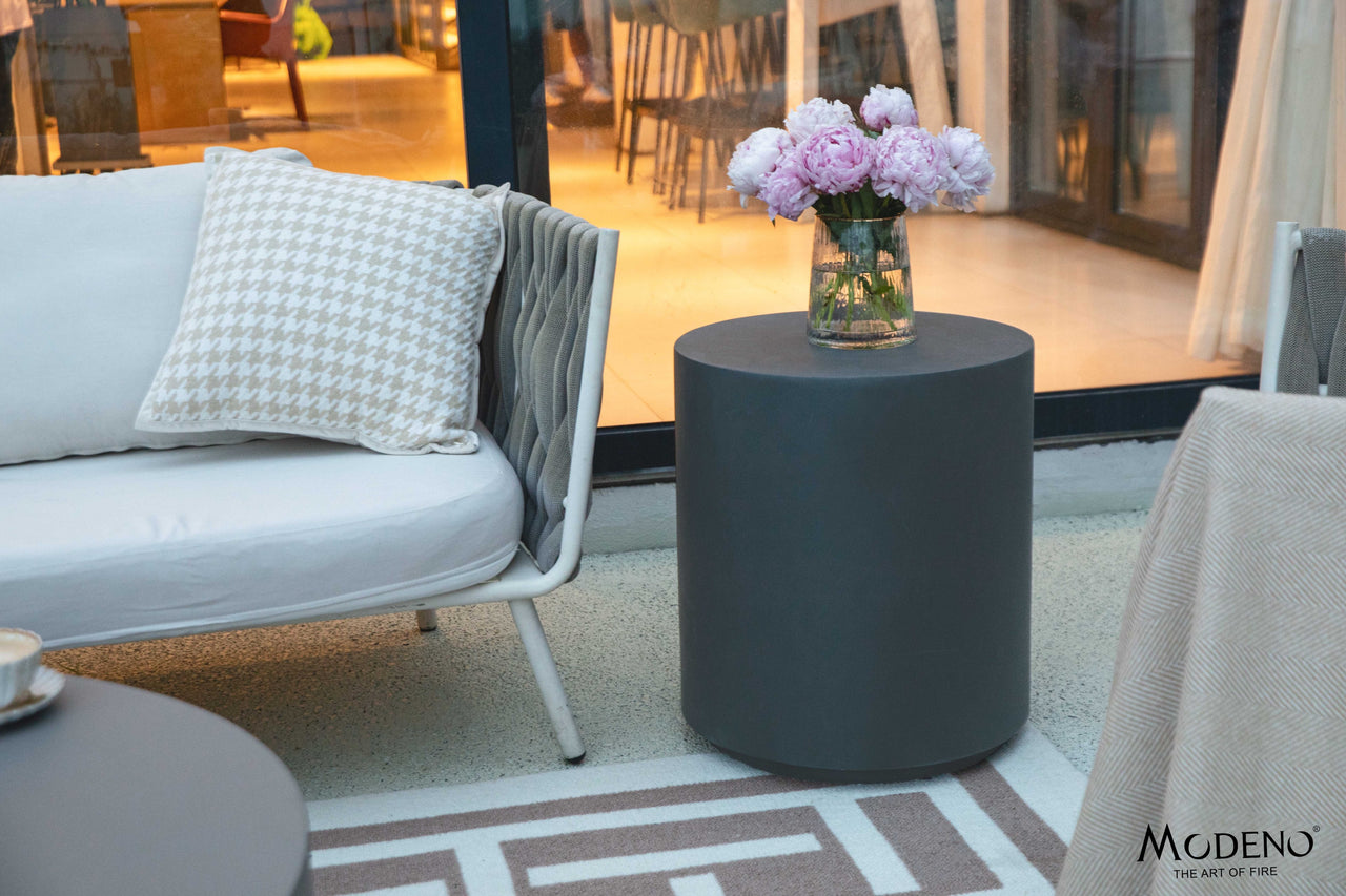 Elementi Home - Rome 18" Round Concrete Side Table FEG03