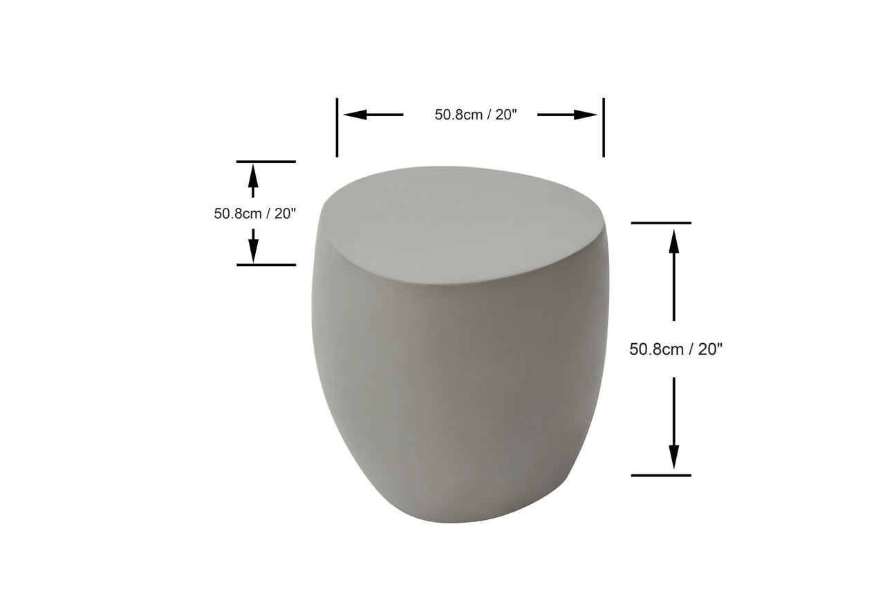 Elementi Home - Ikaria 19" Egg Shape Concrete Side Table FEG04