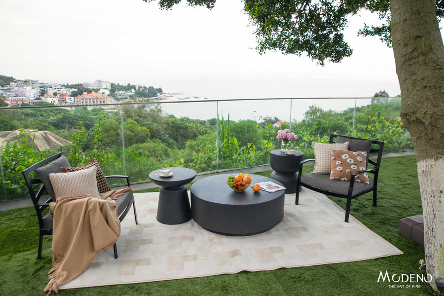 Elementi Home - Kylix 20" Round Concrete Side Table FEG06