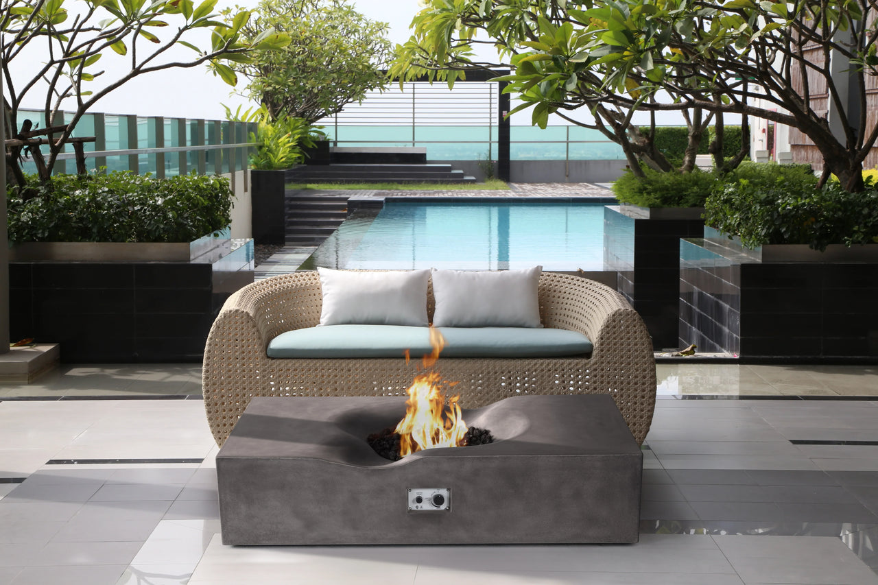 PyroMania Fire - Venice Rectangle Concrete Fire Pit Table