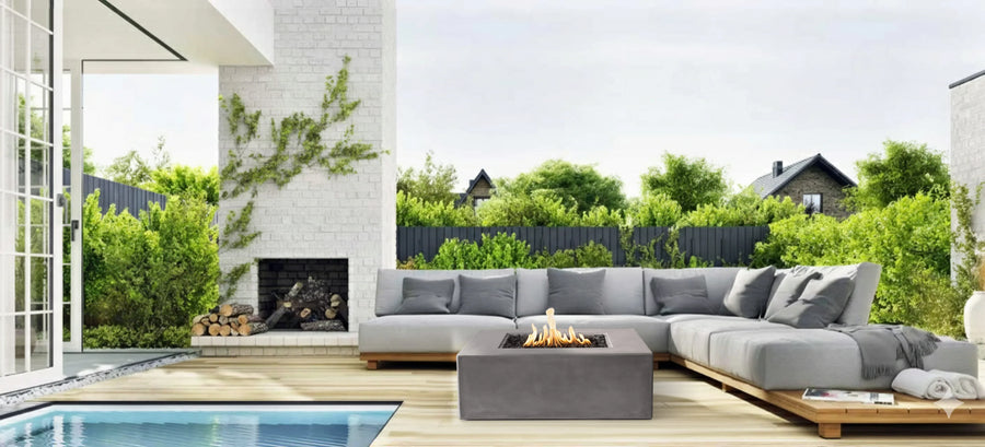PyroMania Fire - Otto Square Concrete Fire Pit Table