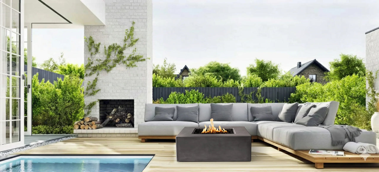 PyroMania Fire - Otto Square Concrete Fire Pit Table