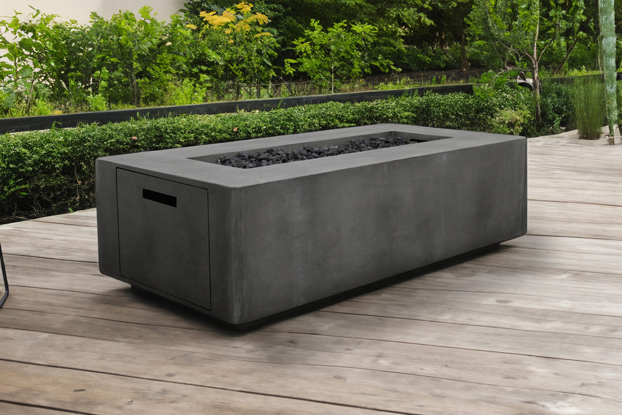 Prism Hardscapes - Porto Series 60 Rectangular Concrete Fire Table w/ Hidden Propane Storage