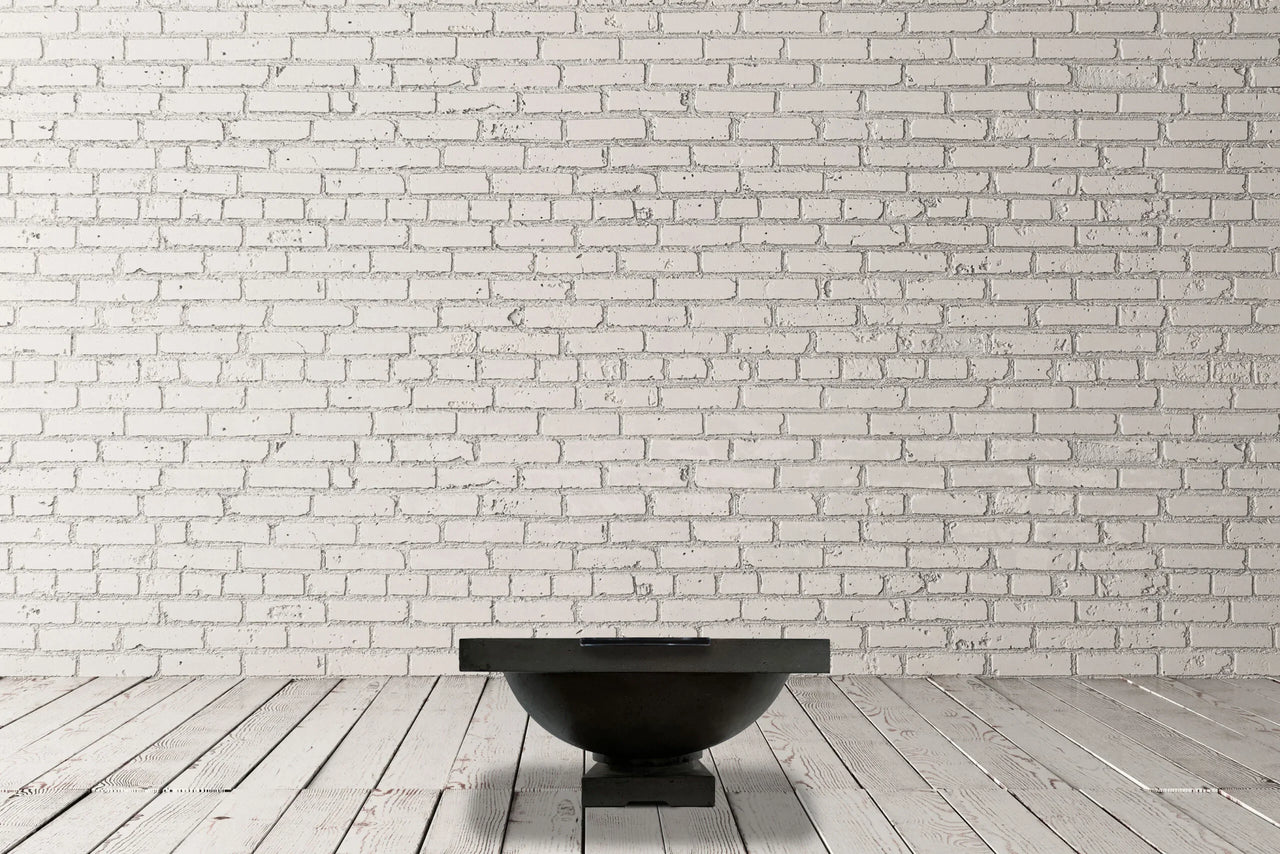 Prism Hardscapes - Ibiza Round Concrete Fire and Water Bowl w/ Electronic Ignition - Fire Pit Stock