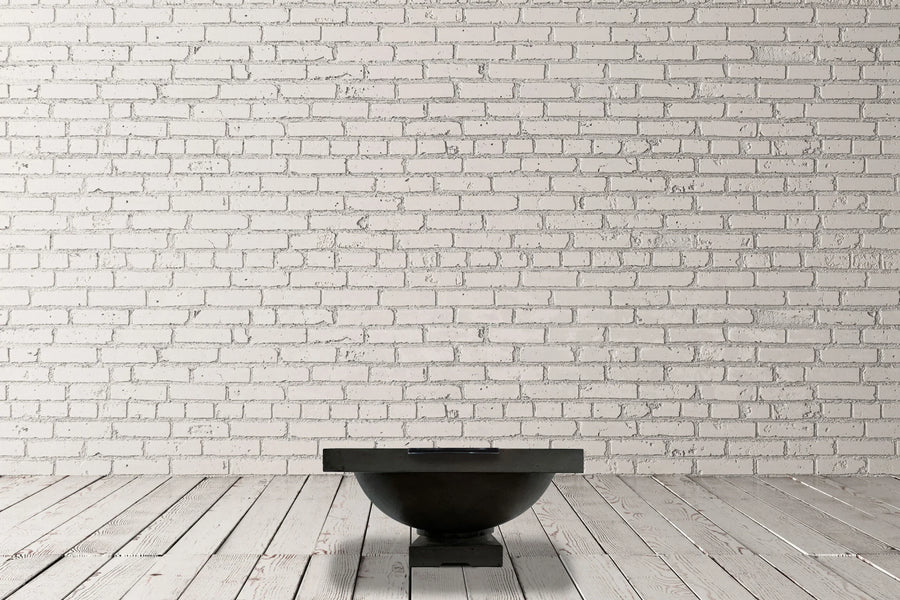 Prism Hardscapes - Ibiza Round Concrete Fire and Water Bowl w/ Electronic Ignition - Fire Pit Stock