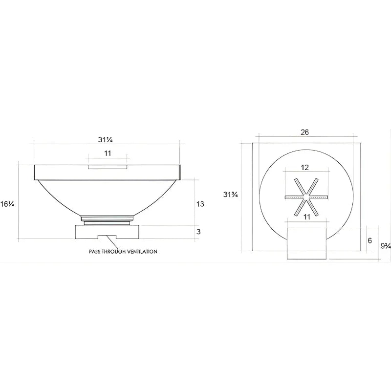 Prism Hardscapes - Ibiza Round Concrete Fire and Water Bowl w/ Electronic Ignition - Fire Pit Stock
