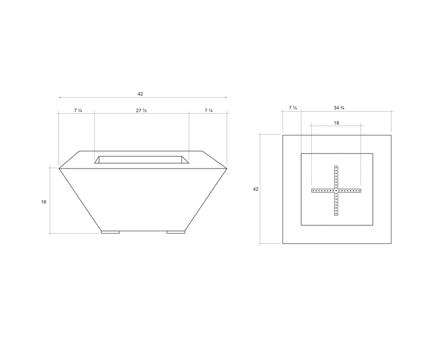 Prism Hardscapes - Lombard Square Concrete Fire Table PH-445-FBT