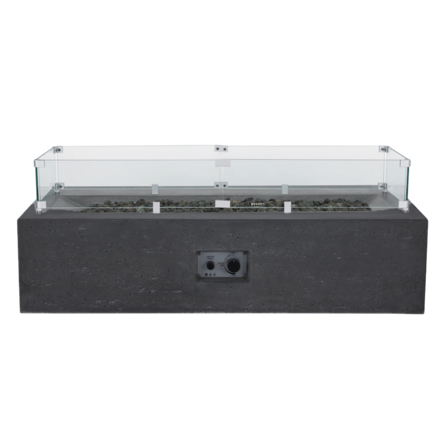 PyroMania Fire - Millenia Rectangle Concrete Fire Pit Table