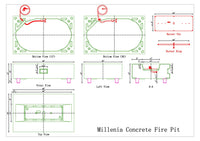 Thumbnail for PyroMania Fire - Millenia Rectangle Concrete Fire Pit Table