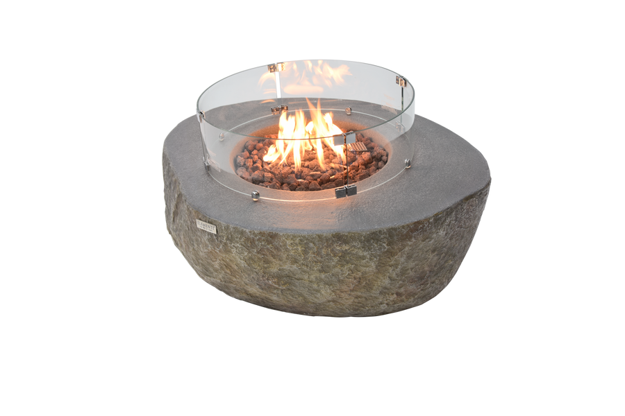 Elementi - Boulder Round Concrete Fire Pit Table OFG110